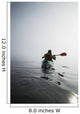 A Sea Kayaker Paddles Into Thick Fog On On A Calm Morning Wall Mural