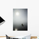 A Sea Kayaker Paddles Into Thick Fog On On A Calm Morning Wall Mural