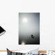 A Sea Kayaker Paddles Into Thick Fog On On A Calm Morning Wall Mural
