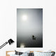 A Sea Kayaker Paddles Into Thick Fog On On A Calm Morning Wall Mural