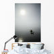 A Sea Kayaker Paddles Into Thick Fog On On A Calm Morning Wall Mural