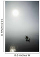 A Sea Kayaker Paddles Into Thick Fog On On A Calm Morning Wall Mural