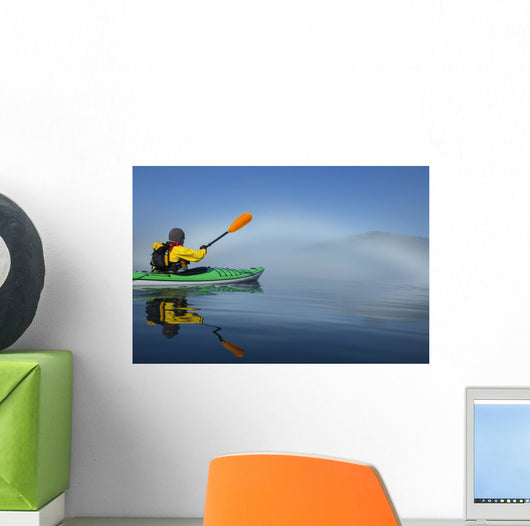 A Sea Kayaker Paddles Wall Mural