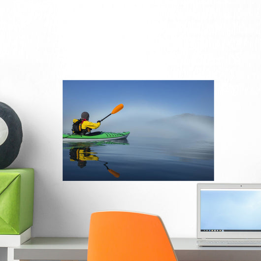 A Sea Kayaker Paddles Wall Mural