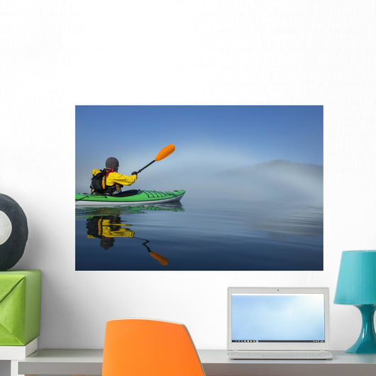 A Sea Kayaker Paddles Wall Mural