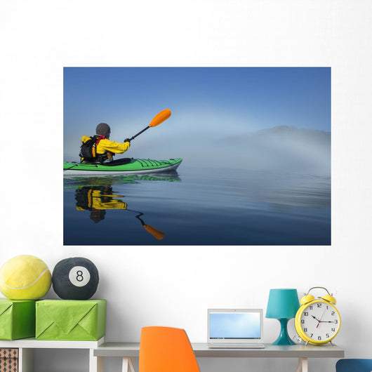 A Sea Kayaker Paddles Wall Mural