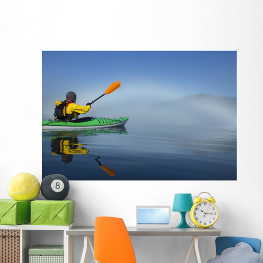 A Sea Kayaker Paddles Wall Mural
