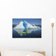 A Sea Kayaker Paddles Beside An Iceberg Wall Mural