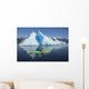 A Sea Kayaker Paddles Beside An Iceberg Wall Mural