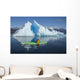 A Sea Kayaker Paddles Beside An Iceberg Wall Mural