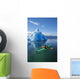 A Sea Kayaker Paddles Beside An Iceberg Wall Mural
