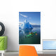 A Sea Kayaker Paddles Beside An Iceberg Wall Mural