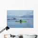 A Sea Kayaker Watches As A Group Of Humpback Whales Surface Wall Mural