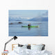 A Sea Kayaker Watches As A Group Of Humpback Whales Surface Wall Mural