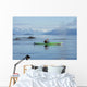 A Sea Kayaker Watches As A Group Of Humpback Whales Surface Wall Mural