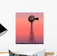 Windmill Silhouette Sunset Wall Mural