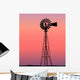 Windmill Silhouette Sunset Wall Mural
