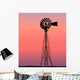 Windmill Silhouette Sunset Wall Mural