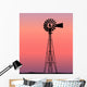 Windmill Silhouette Sunset Wall Mural
