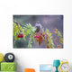 Townsend's Solitaire Perched Above Clump Of Berries Wall Mural