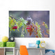 Townsend's Solitaire Perched Above Clump Of Berries Wall Mural