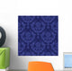 Luxury Blue Floral Damask Wall Decal