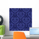 Luxury Blue Floral Damask Wall Decal
