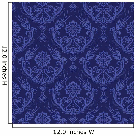 Luxury Blue Floral Damask Wall Decal
