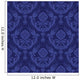 Luxury Blue Floral Damask Wall Decal
