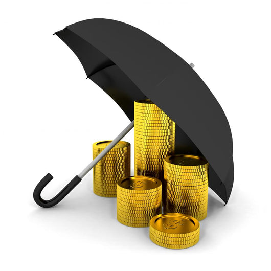 Pile of coins under a umbrella Wall Decal