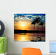 Sunset Beach and Palm Tree Wall Mural