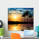 Sunset Beach and Palm Tree Wall Mural