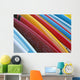 Close up of coloured surfboards lined up Wall Mural