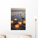 Annual lantern floating ceremony during sunset at Ala Moana Wall Mural