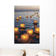 Annual lantern floating ceremony during sunset at Ala Moana Wall Mural