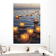 Annual lantern floating ceremony during sunset at Ala Moana Wall Mural