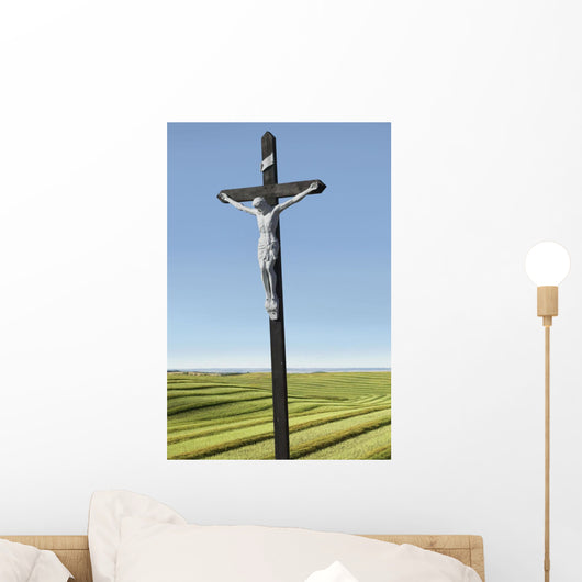 A crucifix on farmland;Saskatchewan canada Wall Mural