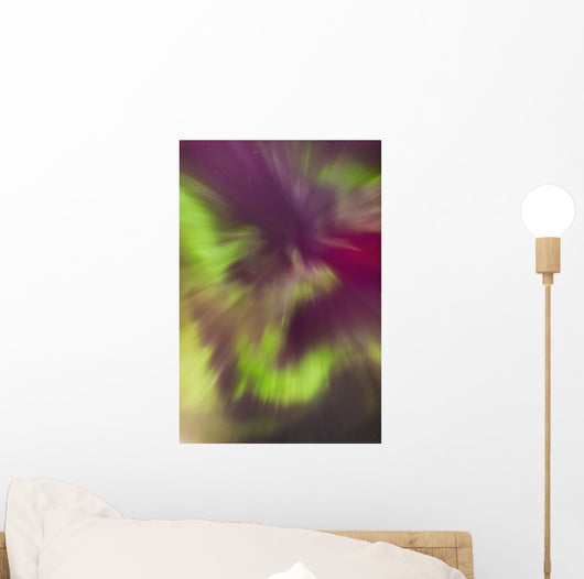 A Green And Magenta Northern Lights Corona Wall Mural