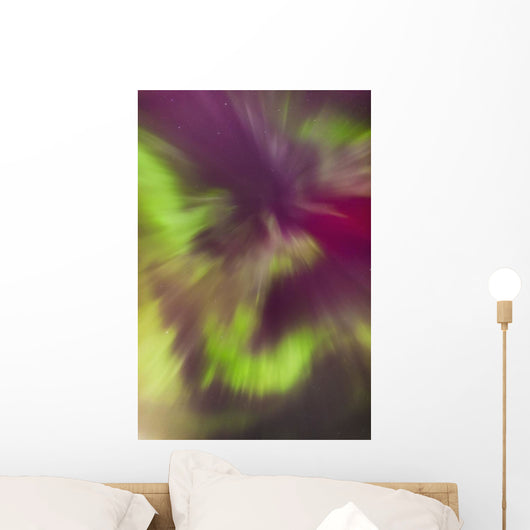 A Green And Magenta Northern Lights Corona Wall Mural