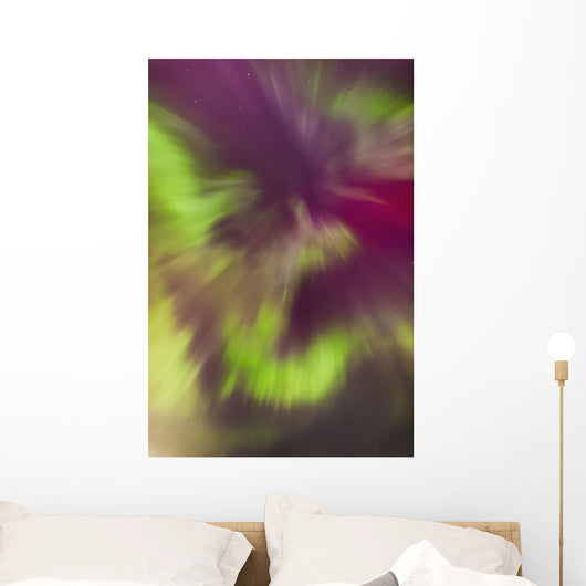 A Green And Magenta Northern Lights Corona Wall Mural