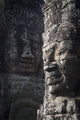 Face sculptures on stone walls at angkor wat;Cambodia Wall Mural