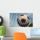 soccer ball goal against network Wall Mural