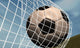 soccer ball goal against network Wall Mural