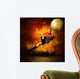 Football player in fires flame on the outdoors field Wall Mural