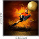 Football player in fires flame on the outdoors field Wall Mural