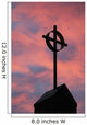 Silhouette of a cross on church steeple with fiery cloud cover Wall Mural