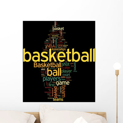 Basketball Concepts Black Wall Mural shown on a wall