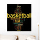 Basketball concepts on black background Wall Mural