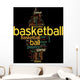 Basketball concepts on black background Wall Mural