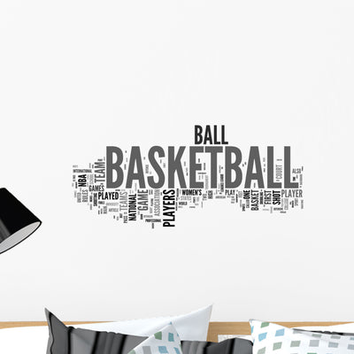 Basketball Concepts White Wall Decal shown on a wall